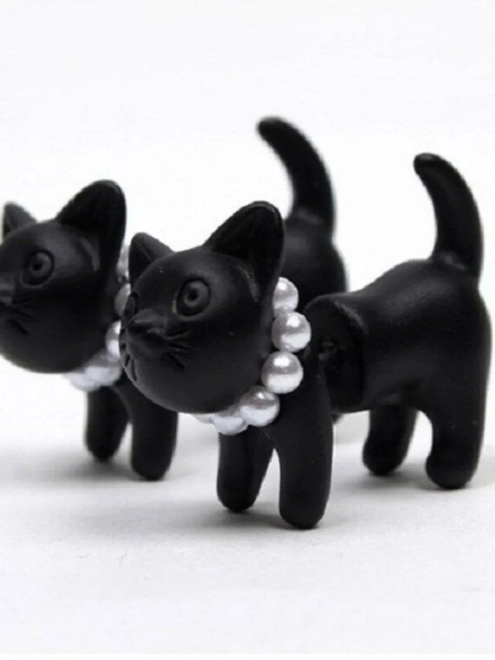 Deb Dee Dee Cutie Black Cat 3D Kitty Earrings Gift Packaged